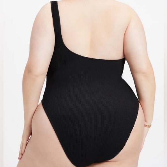 NEW GOOD AMERICAN 🇺🇸 ALWAYS FITS ONE SHOULDER SWIMSUIT PLUS Size 7/8 - 4XL 5XL - Picture 6 of 14